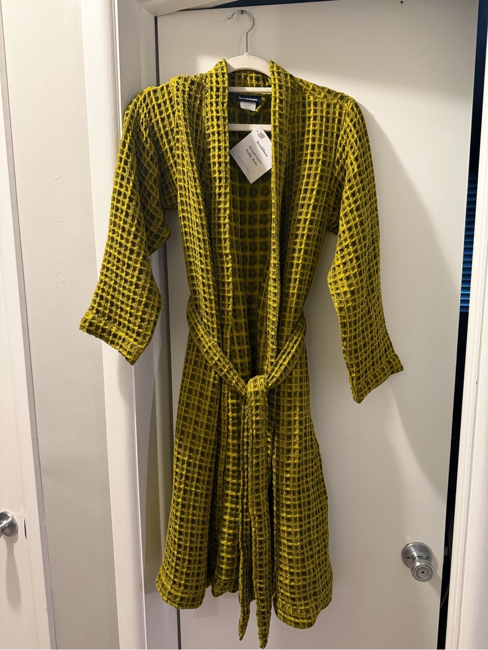 Brooklinen Moss Green Dreamweave Waffle Robe